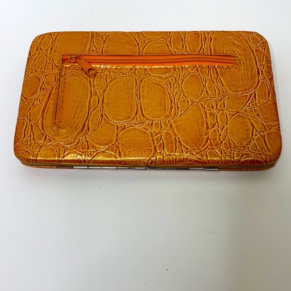 Vintage Burnt Orange Snap Weatherproof Wallet Clutch | Money Card Change Holder - Picture 3 of 11